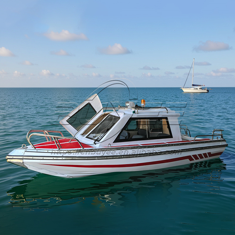 Fishing Boat Fiberglass - 17.6フィート/5.38メートル高速キャビンフィッシングボート 新型小型水上スポーツヨット グラスファイバーキャビンヨット