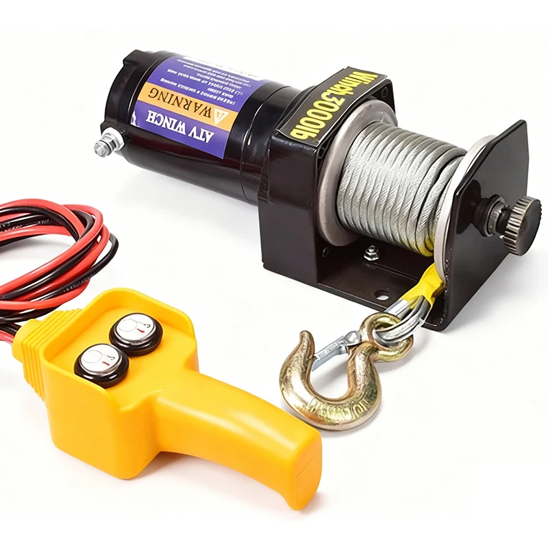 Fishing Boat Trailer - 12V 24V ポータブル電動ウインチ スチールケーブルウインチ 3000ポンド パワーウインチ