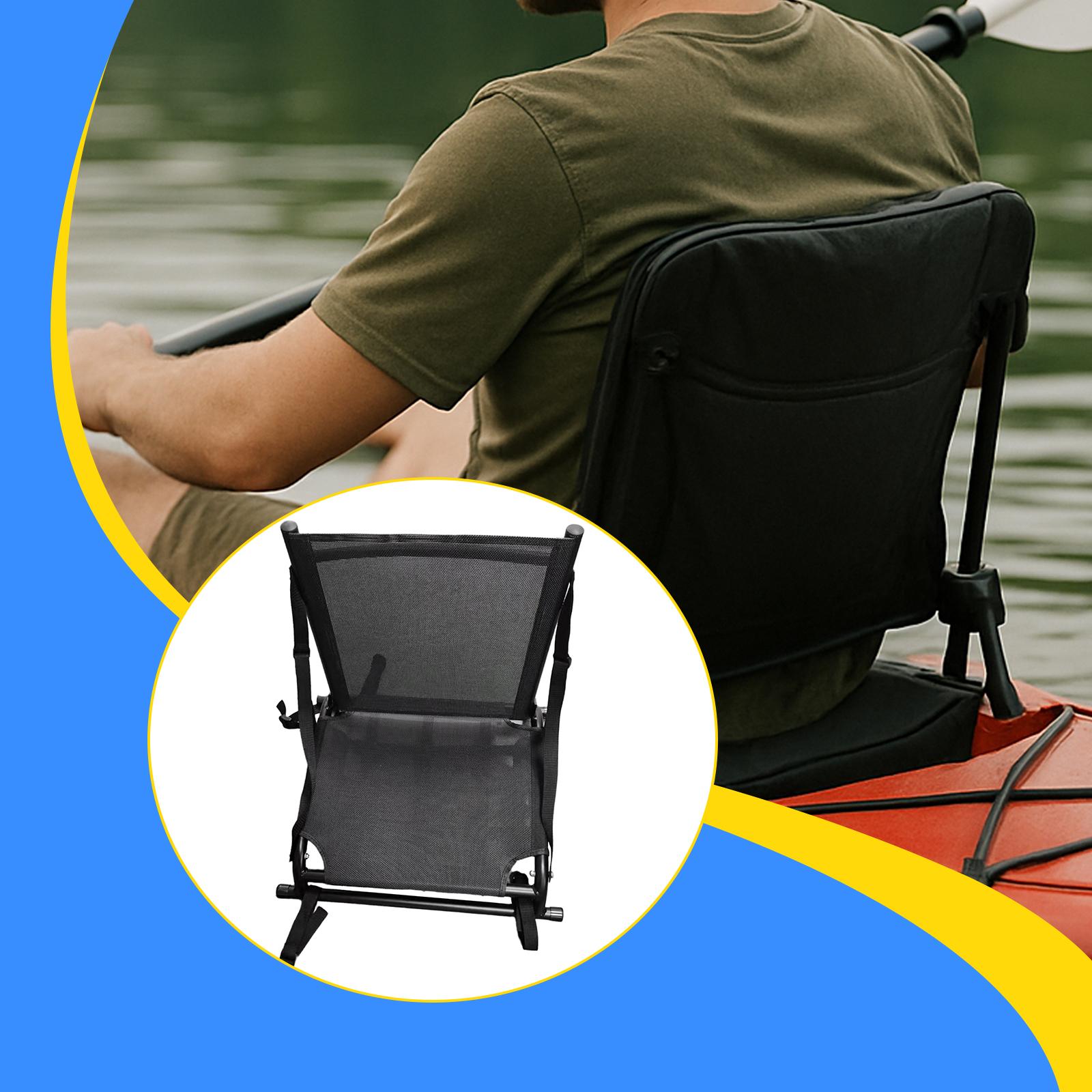 Fishing Boat Seat - カヤックシート、背もたれ付き、折りたたみ式、座り込み用、交換用パッド、釣りボート、ラフティング、手漕ぎボート、ドリフト用のカヌー背もたれシート