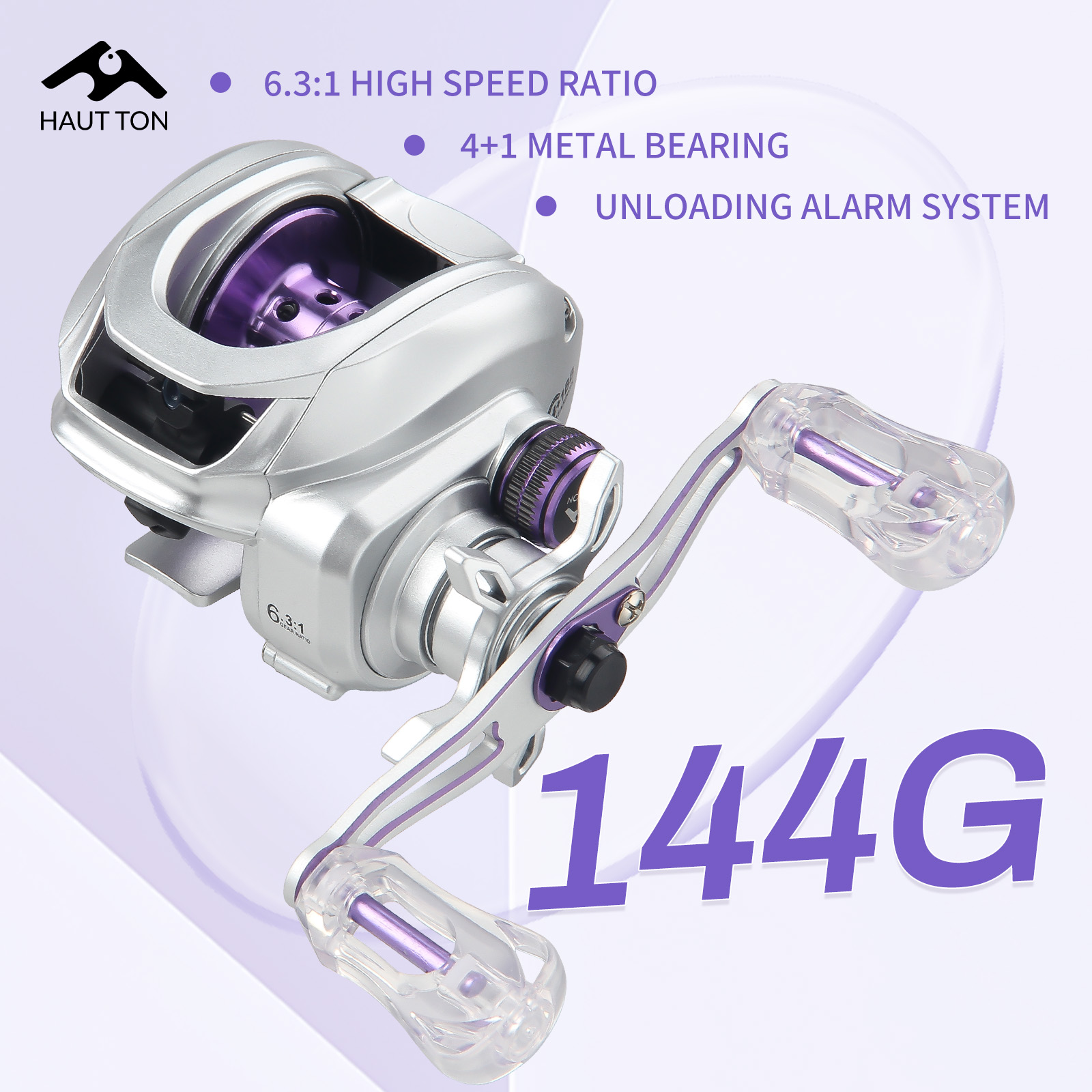 Kastking Reel Zephyr - Haut TON-AP200軽量ベイトキャスターフィッシングリール、6.3:1ギア比、最大5kgの抗力、淡水および塩水用の磁気ブレーキ、144g、144g